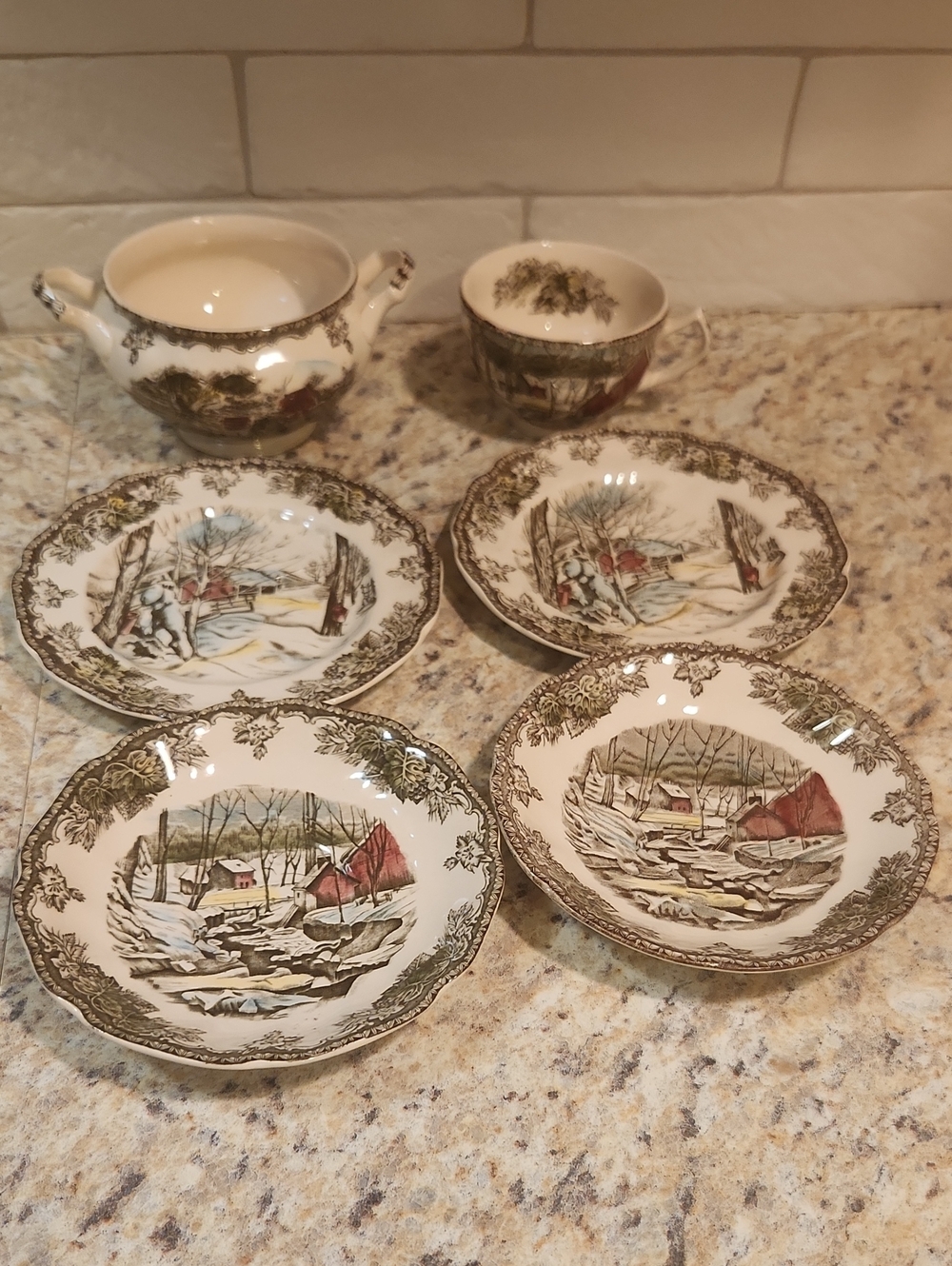 Johnson Bros Friendly Village Assorted Pieces Lot Of 6
